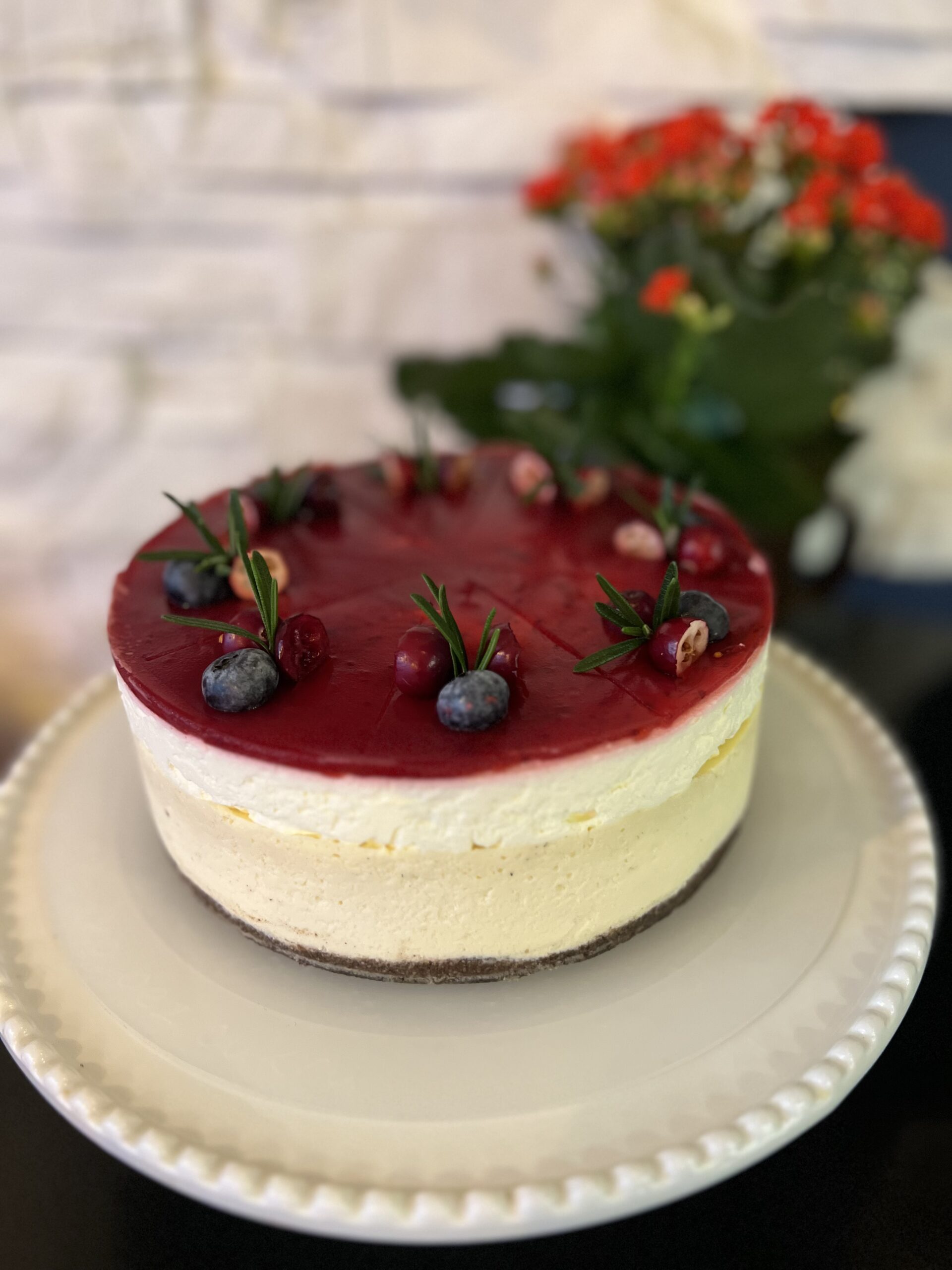 Keto Sernik Żurawinowy