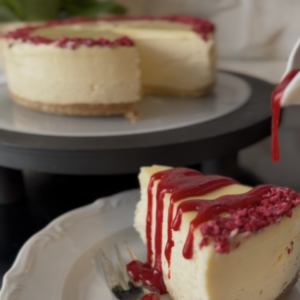 Keto Sernik Malinowy z Białą Czekoladą